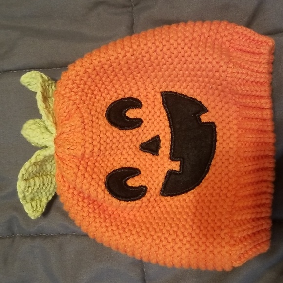 Carter's Other - Carters Halloween Pumpkin Jack-O-Lantern Crochet Knit Beanie Hat